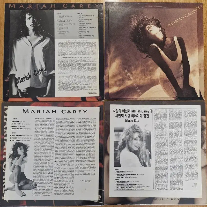 [BUNJANG] Mariah Carey 1-3 Albums Plus One LP Bundle Set / [M] Mariah Carey (머라이어 캐리) (1~3집 외 1집) LP 4종 일괄