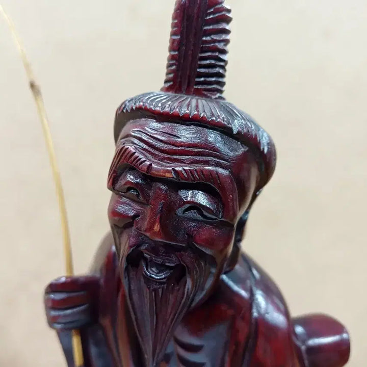 [BUNJANG] Wooden Sculpture of an Elderly Fisherman / 낚시하는 노인 목조각 작품