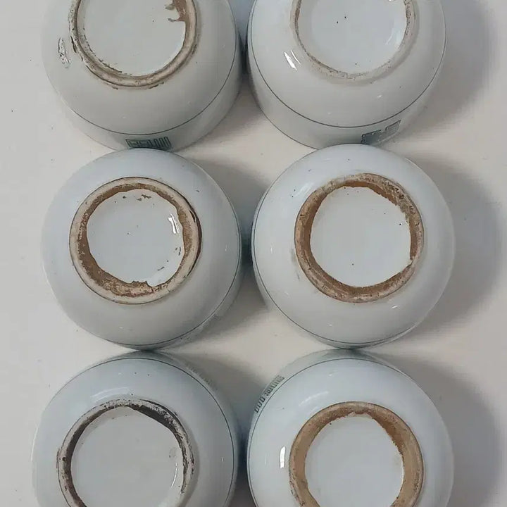 [BUNJANG] Vintage White Porcelain Rice Bowls and Small Dishes Set (6 Pieces) / 15.근대사 수집품 민속품 빈티지 백자  밥그릇 종지 6개 세트