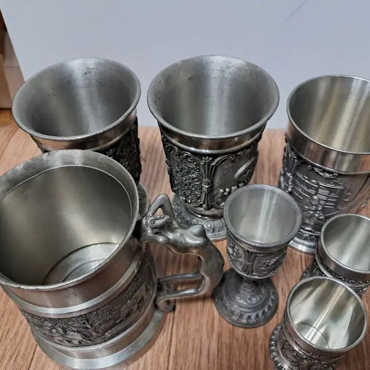 [BUNJANG] Pewter Cups and Goblets Bundle Set / 주석잔일괄