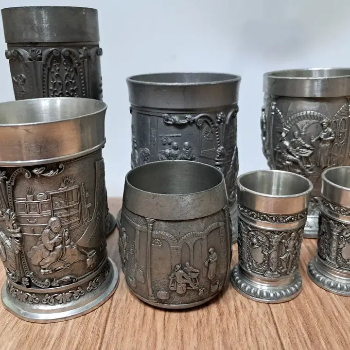 [BUNJANG] Antique Engraved Cup Set / 주석잔