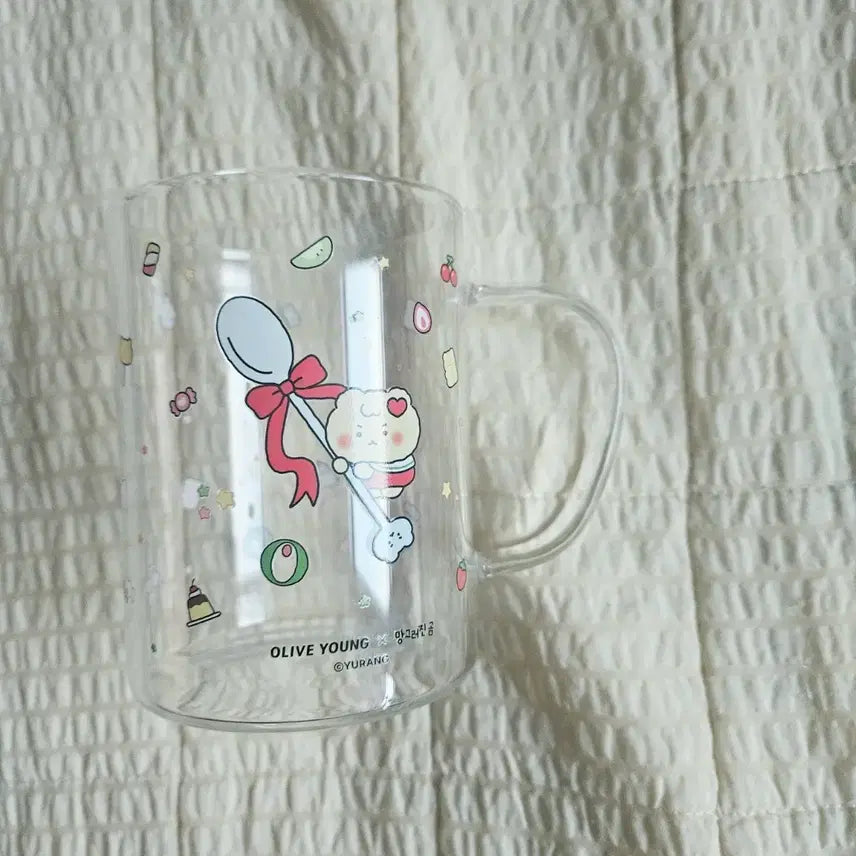 [BUNJANG] Mang Ggeul Ggom (Mangggeul Ggom) Olive Young Limited Edition Glass Cup / 망그러진 곰 망글곰 올영 한정 유리컵