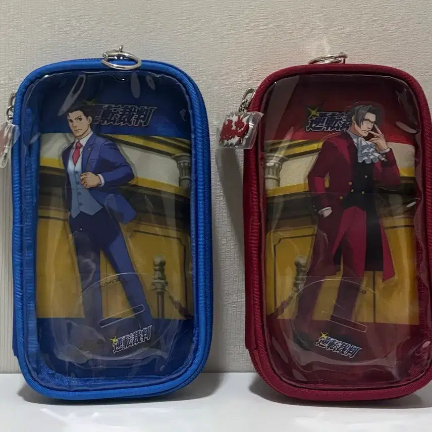 [BUNJANG] Ace Attorney Naruhodo Mitsurugi Acrylic Stand + Pouch Set (Bundle) / 역전재판 나루호도 미츠루기 아크릴 스탠드 + 파우치 한정판 세트 (일괄)