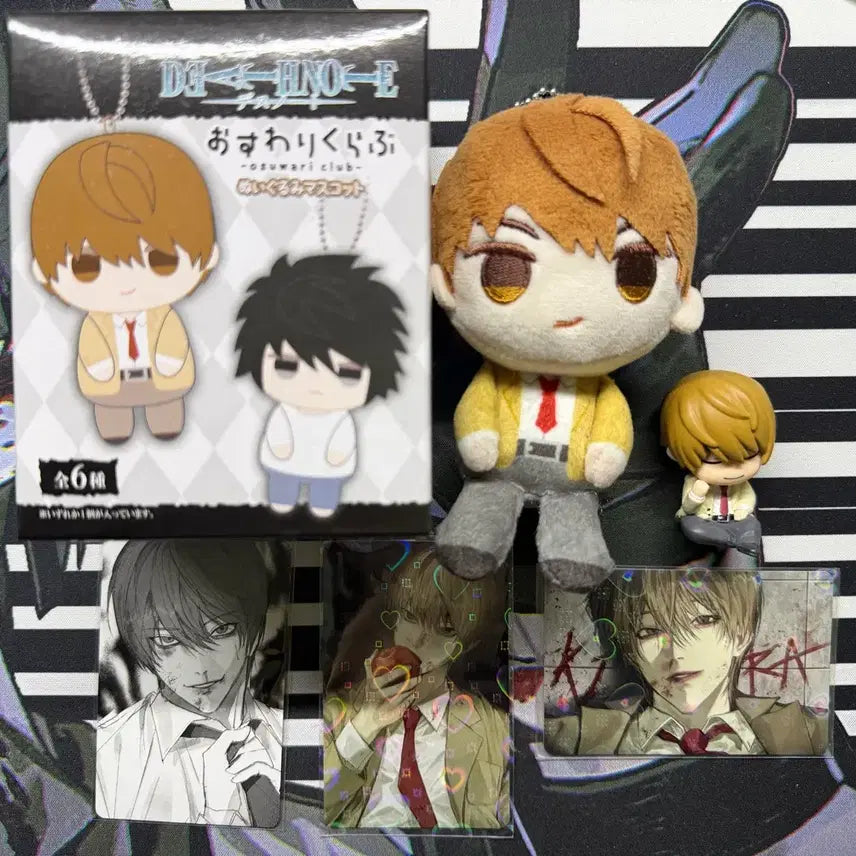 [BUNJANG] Death Note Light Yagami Plush Doll, Figure, Gacha Bundle Set / 일괄) 데스노트 야가미 라이토 인형 누이 어서님 포토카드 피규어 가챠