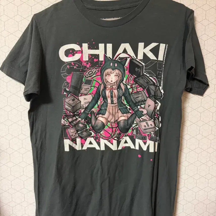 [BUNJANG] Vintage Danganronpa Chiaki Nanami T-Shirt / 빈티지 단간론파 나나미 치아키 반팔 티셔츠