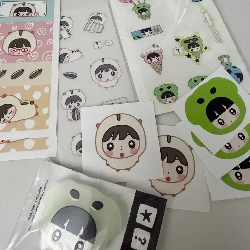 [BUNJANG] The Boyz Hyunjae Younghoon Kkulbam Griptok Sticker Set / 더보이즈 현재 영훈 꿀밤 굿즈 그립톡 스티커
