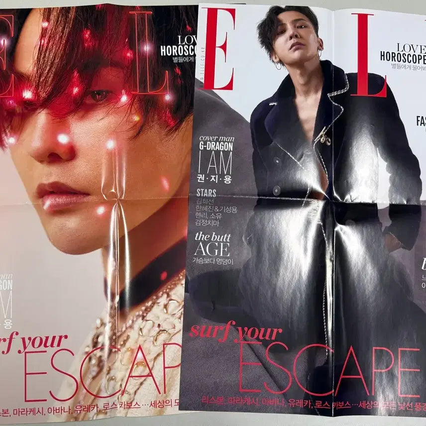 [BUNJANG] ELLE Magazine G-Dragon Cover Poster 2 Types Bundle Set / 엘르 잡지 권지용 커버 포스터 2종 일괄
