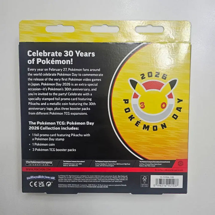 [BUNJANG] Pokemon Trading Card Game English Edition 30th Anniversary Limited Edition / 포켓몬카드 영문판 포켓몬데이 30주년 한정