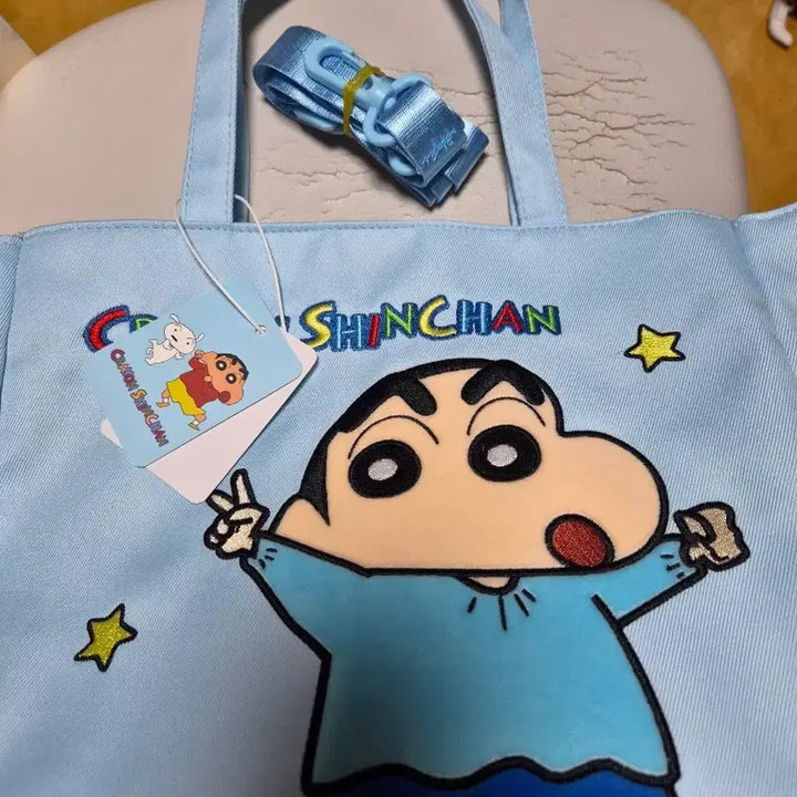 [BUNJANG] Crayon Shin-chan Crayon Shin-chan Tote Bag Blue / (새상품)크레용 신짱 짱구 토트백 블루