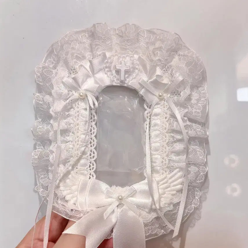[BUNJANG] White Lace Handmade Photocard Holder / 화이트 레이스 탑꾸 탑로더 꾸미기 핸드메이드 포카홀더
