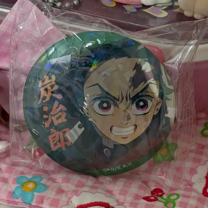 [BUNJANG] Demon Slayer Tanjiro Hologram Can Badge / 탄지로 홀로그램 캔뱃지 귀멸의칼날 뱃지 귀칼