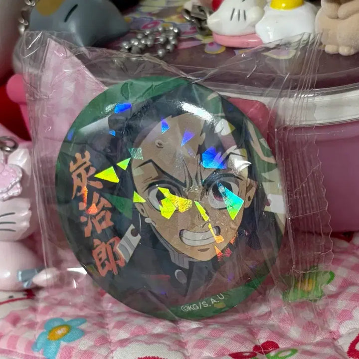 [BUNJANG] Demon Slayer Tanjiro Hologram Can Badge / 탄지로 홀로그램 캔뱃지 귀멸의칼날 뱃지 귀칼