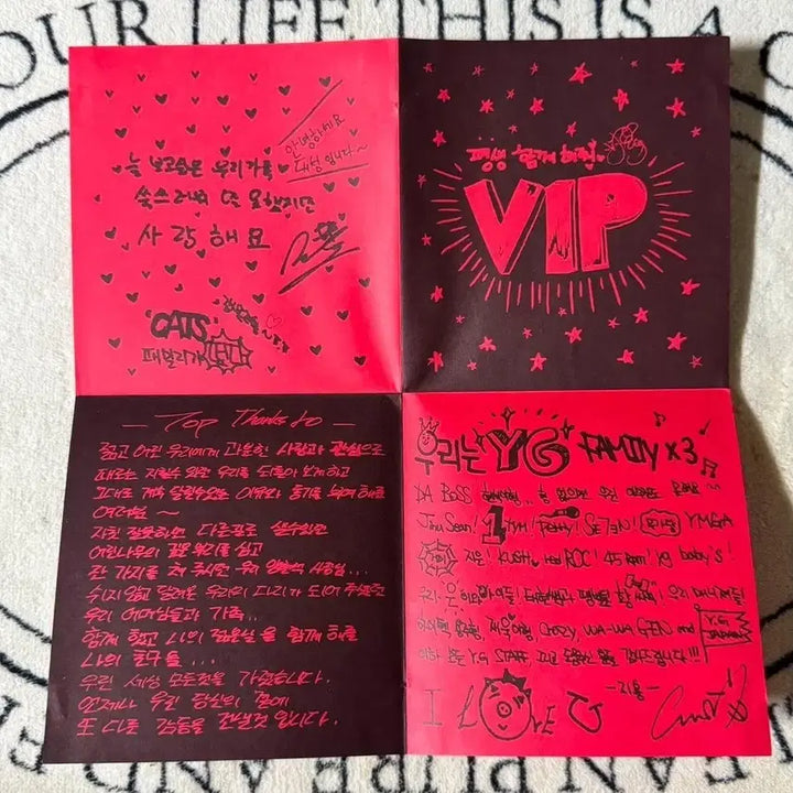 [BUNJANG] Bigbang Red Sunset Album Lucky Draw Member Handwritten Letter &amp; Signature / 빅뱅 붉은노을 편지 손글씨
