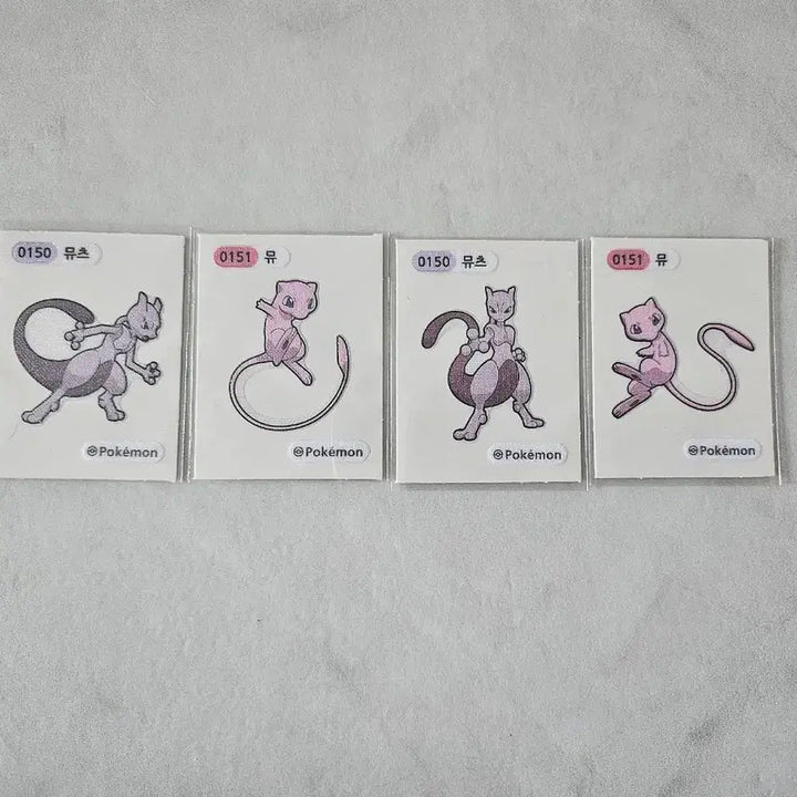 [BUNJANG] Artwork Mewtwo, Pokemon 24K Ddiddilddilddil, Mew 4 Types Set / 아트워크 뮤츠, 포켓몬 24k 띠부씰, 뮤츠 뮤 4종 판매