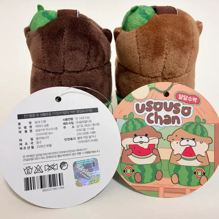 [BUNJANG] Woosoo Woosoo Watermelon Keychain Set / 우소우소 수박 키링 (2개 다 드려요)