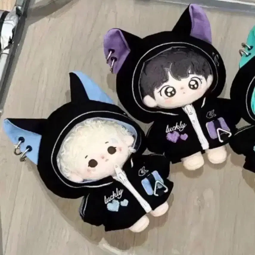 [BUNJANG] 10cm Doll Clothes Cat Sky Blue Hooded Cloak / 10cm 인형 옷 고양이 하늘색 누이 의상 후드 망토 새상품 사이버펑크