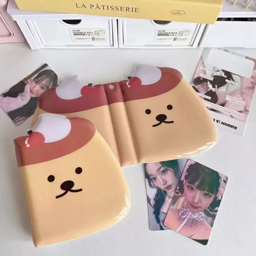 [BUNJANG] Pudding Mini Photocard Binder 40 Pockets / 귀여운 푸딩 폭신 포카 바인더 미니 포토앨범 1단 40포켓