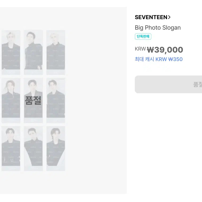 [BUNJANG] SEVENTEEN THE8 NEW Japan Big Photo Slogan / 세븐틴 디에잇 NEW 뉴 재팬 빅 포토 슬로건