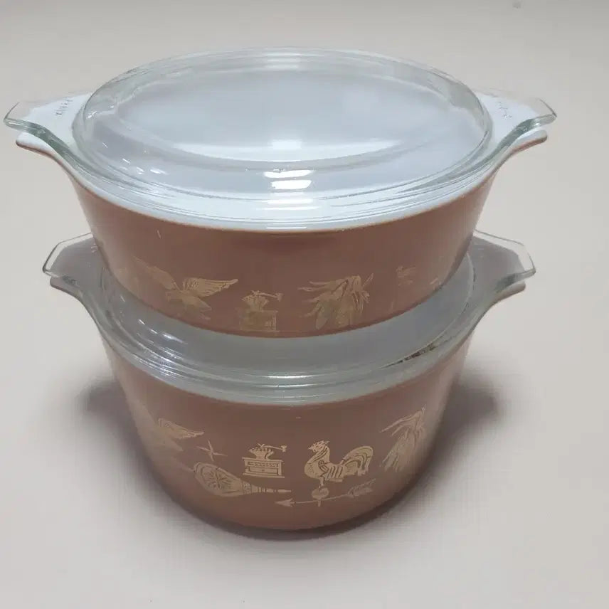 [BUNJANG] Vintage Pyrex Casserole Set (2) with Lids / 빈티지파이렉스  캐서롤 2개 세트