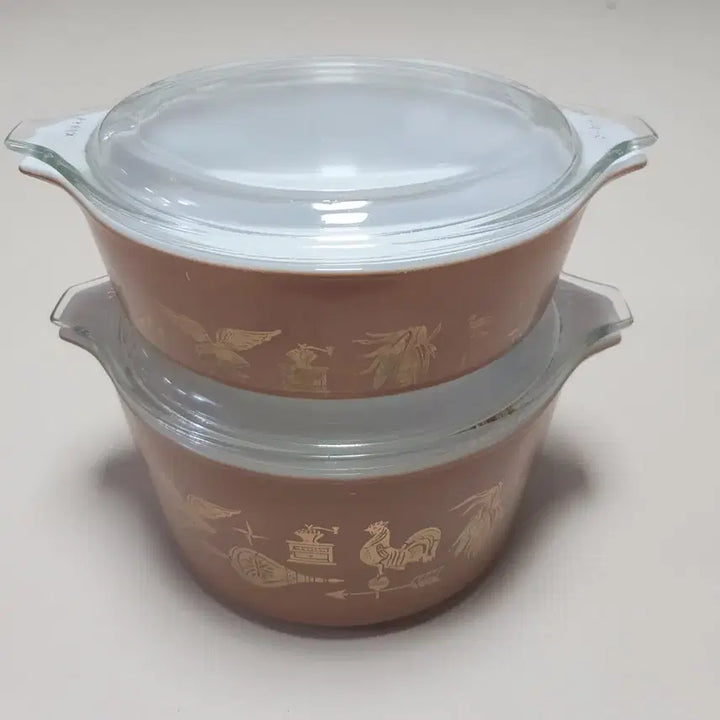 [BUNJANG] Vintage Pyrex Casserole Set (2) with Lids / 빈티지파이렉스  캐서롤 2개 세트
