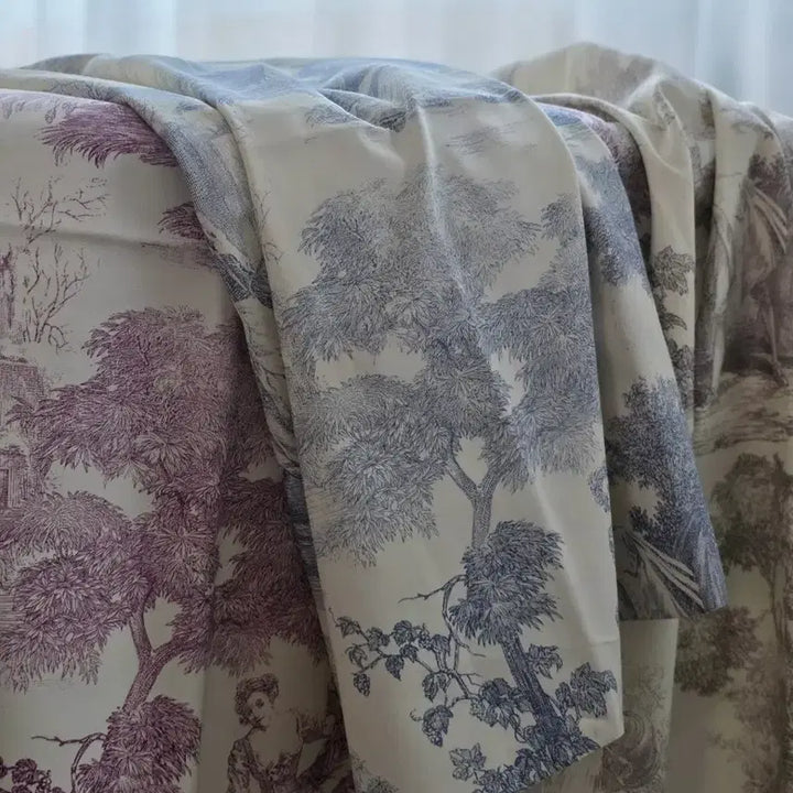 [BUNJANG] Toile de Jouy Fabric Panel - Gris (Grey) / 프랑스 뜨왈 드 주이(Toile de Jouy) 패브릭_그리 색상만 남음