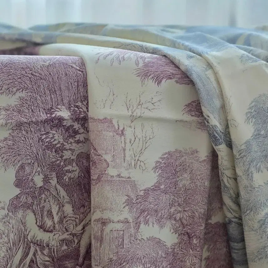 [BUNJANG] Toile de Jouy Fabric Panel - Gris (Grey) / 프랑스 뜨왈 드 주이(Toile de Jouy) 패브릭_그리 색상만 남음