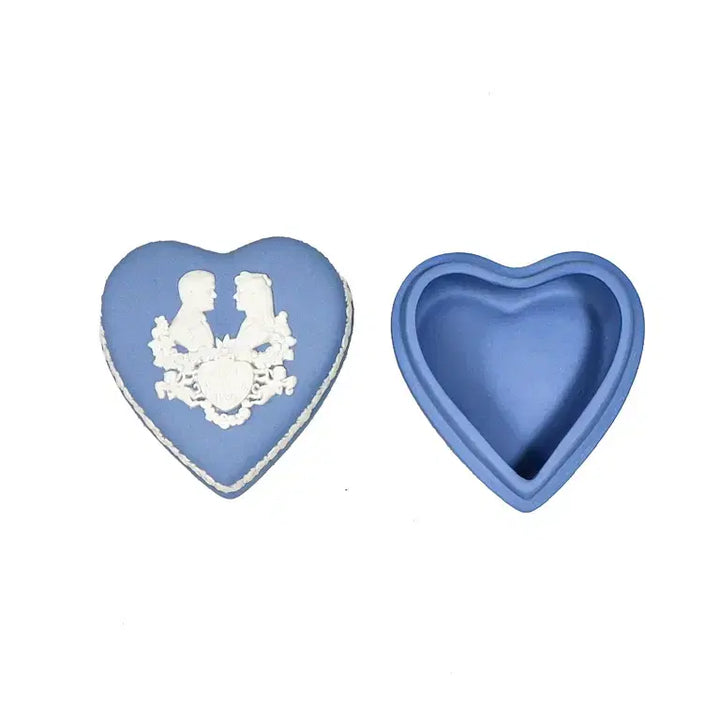 [BUNJANG] Wedgwood Jasperware Pale Blue Heart Trinket Box 1982 / [영국엔틱] 웨지우드 제스퍼웨어 페일블루 하트 트링켓 1982년(테두리)