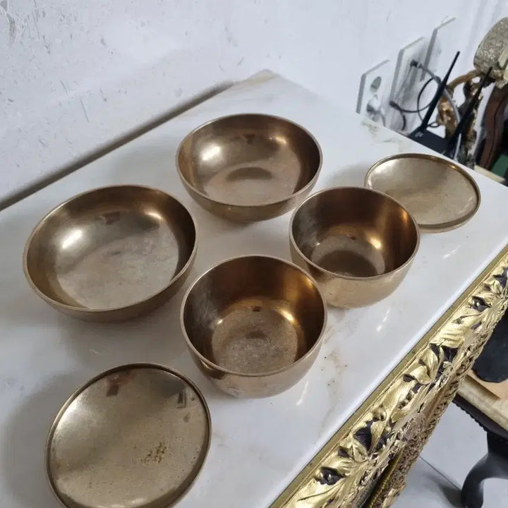 [BUNJANG] Master Ha Sung-man Bangjja Yugi Brassware Set (4 Pieces) / 무형문화재 유기장 하성만 장인 진 방짜유기 놋그릇 4P
