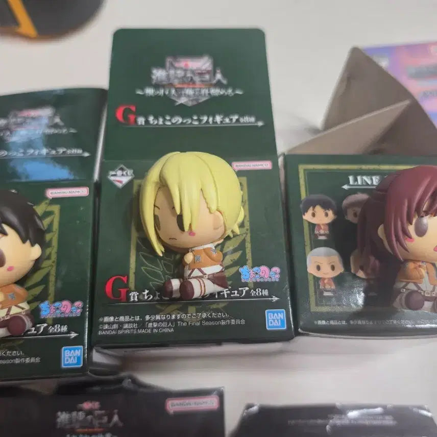 [BUNJANG] Attack on Titan Eren, Annie, Sasha Chokonoko Figure Set (Box Included) / 진격의거인 에렌 애니 샤샤 초코노코 박스O