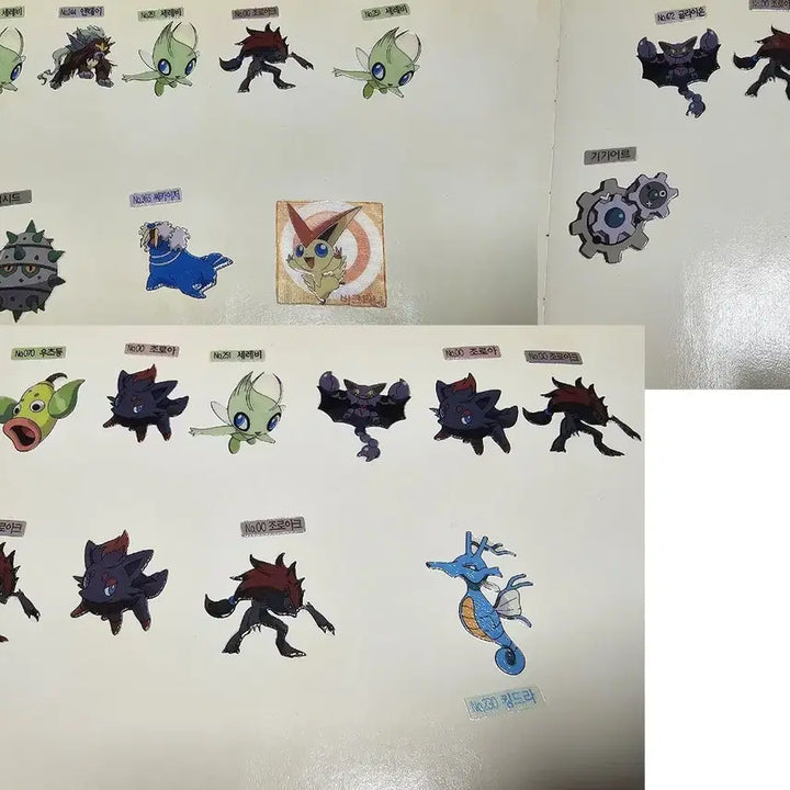 [BUNJANG] Shani Pokemon Bread Sticker Set / 샤니 포켓몬빵 띠부씰 09년도 신버전 뗀씰 팝니다.