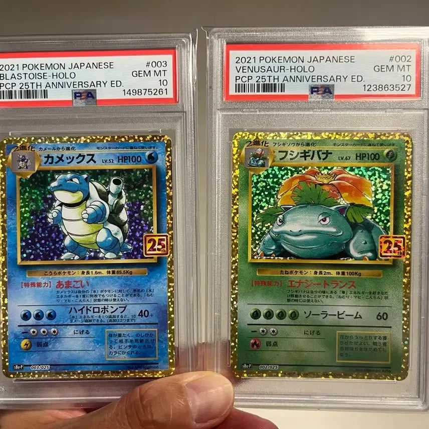 [BUNJANG] Pokemon 25th Anniversary Venusaur Blastoise Bundle Set / 포켓몬25주년 이상해꽃/거북왕 PSA10 일괄