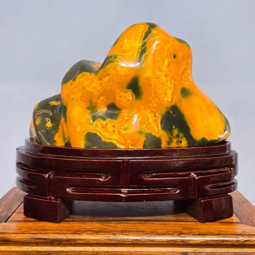[BUNJANG] Scenic Mountain Shaped Color Agate Stone Mineral Scholar Rock / 26080404 좋은 기운을 주는 산경 형상의 컬러마노석 광물 수석 팝니다