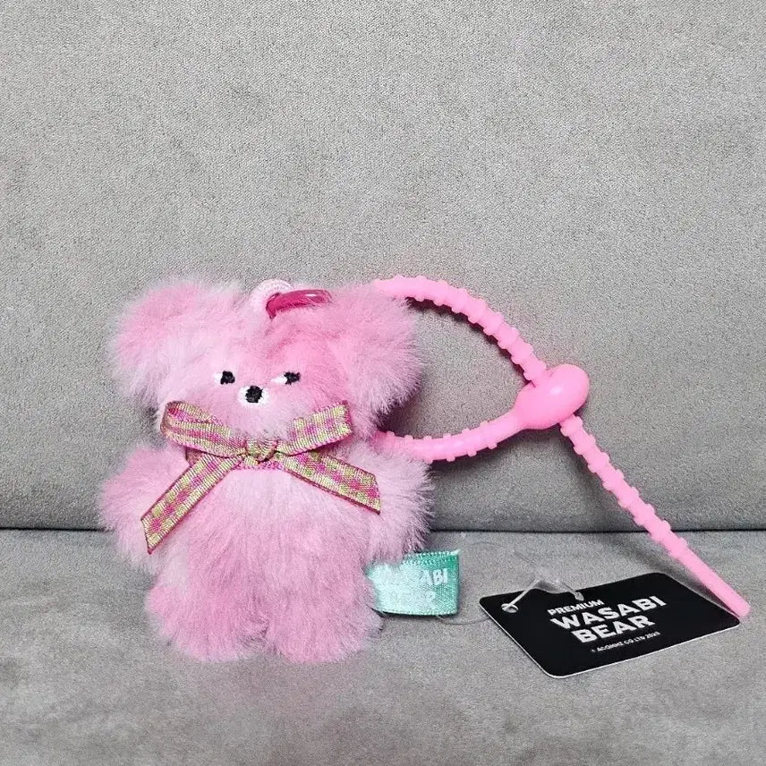 [BUNJANG] Wasabi Bear Pink Premium Decor Ring Keyring Plush Toy / 정품 와사비베어 핑사비베어 핑크 프리미엄 데코링 키링 인형