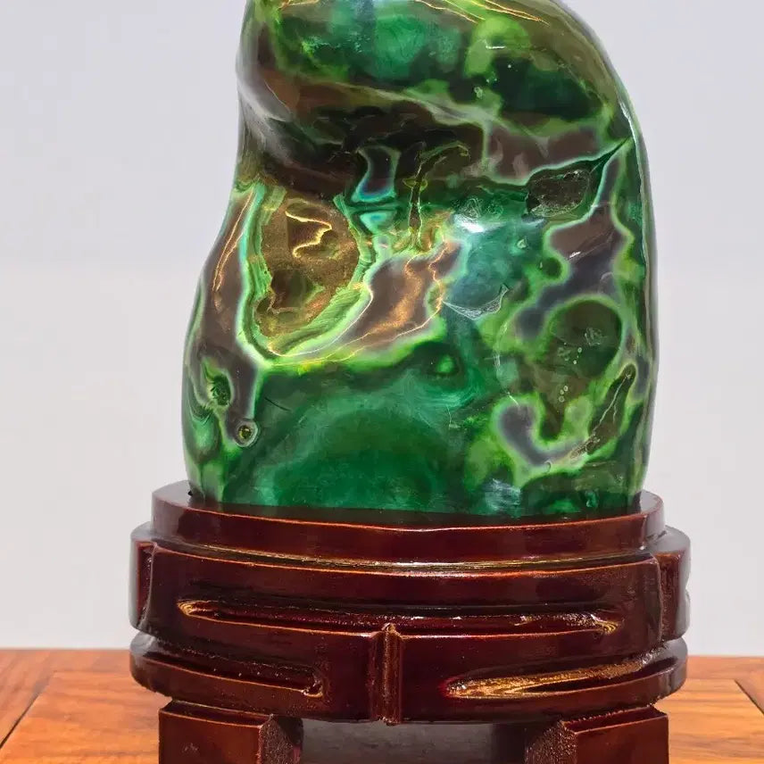 [BUNJANG] Green Agate Mineral Stone Display / 26080406 좋은 에너지를 주는 푸릇 푸릇한 마노석 광물 수석 팝니다