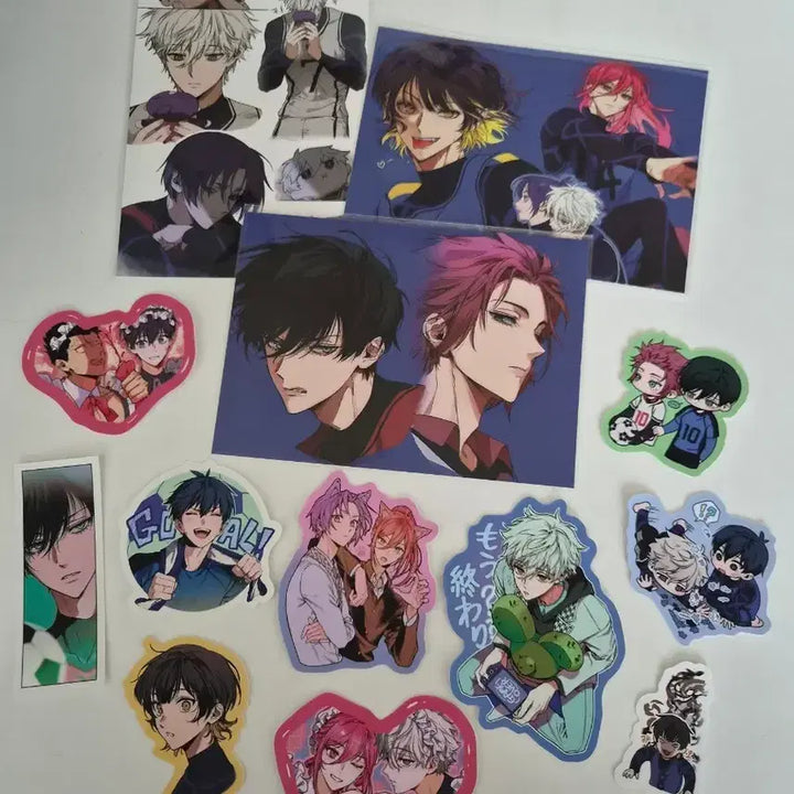 [BUNJANG] Blue Lock Unofficial Merchandise Set (Illustration Postcards, Stickers, Photocards) / 블루록 비공식 굿즈 (일러스트 엽서, 스티커, 포카)