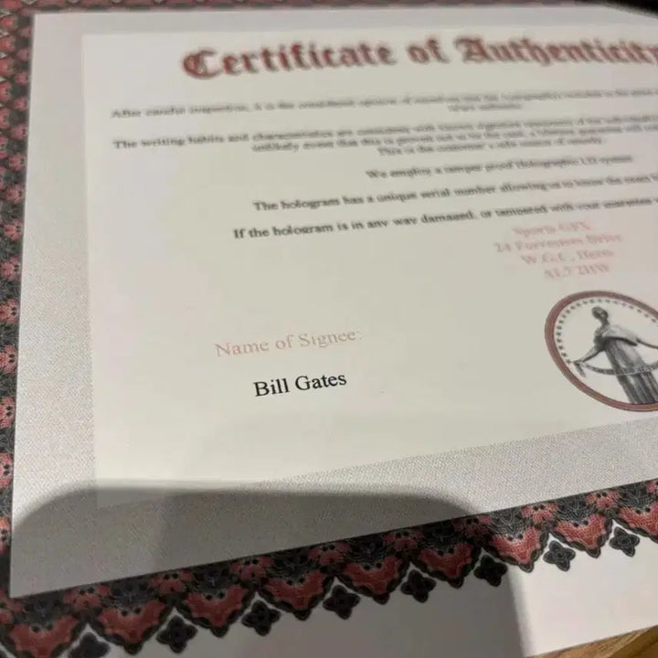 [BUNJANG] Bill Gates Autographed Item with Certificate of Authenticity / 빌게이츠(Bill Gates) 친필 싸인 - 진품인증서 포함