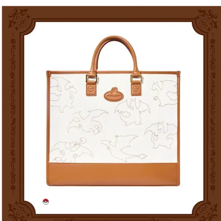 [BUNJANG] Pokemon Leather Canvas Tote Bag / 포켓몬 레더 캔버스 토트백