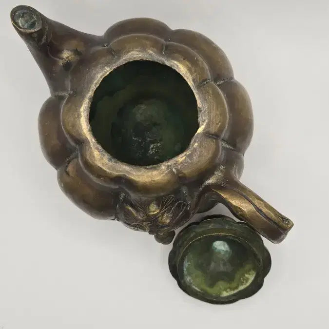 [BUNJANG] Antique Brass Pumpkin-Shaped Teapot / 골동품 동 호박형 차주전자
