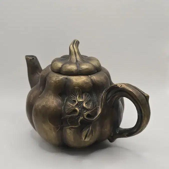 [BUNJANG] Antique Brass Pumpkin-Shaped Teapot / 골동품 동 호박형 차주전자