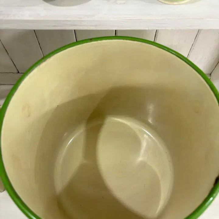 [BUNJANG] Large Round Enameled Bread Box - Vintage British (1940s) / [레어] 영국 빈티지 원형 법랑 브레드박스 대형