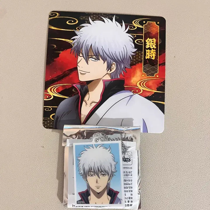 [BUNJANG] Gintama Gintoki Photo Keyring and Coaster Bundle / 은혼 요시와라 팝업 긴토키 증명사진 키링 특전 코스터 일괄