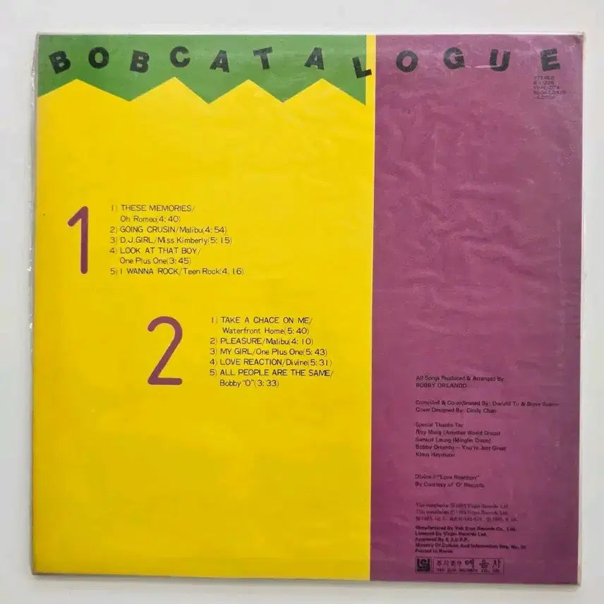 [BUNJANG] Various Artists Bob Catalogue Come On! Feel That Dance Mix LP / 밥 카탈로그 LP/ Various Artists - Bob Catalogue: Come On! Feel That Dance Mix/ 가사집 있음/ NM
