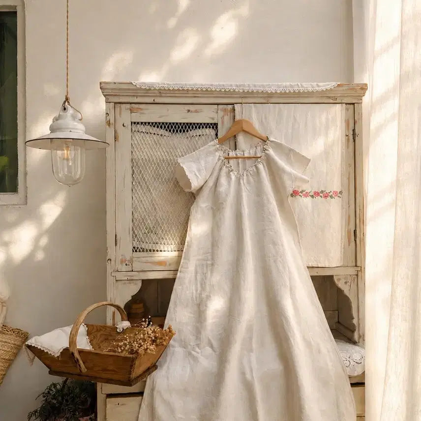 [BUNJANG] French Hemp Linen Chemise Dress / 프랑스 햄프린넨  슈미즈 드레스