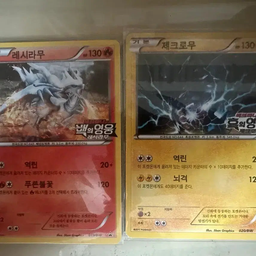 [BUNJANG] Zekrom &amp; Reshiram Pokemon Movie Promo Card / 제크로무 / 레시라무 포켓몬 영화관 프로모카드