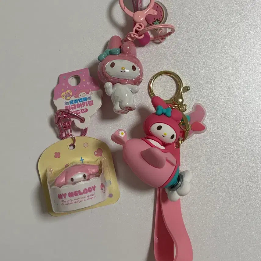 [BUNJANG] My Melody Keychain 3-Piece Set / 마이멜로디 키링 3종 세트