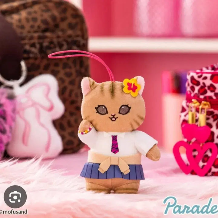 [BUNJANG] Mofusand Cat Tanning School Uniform Keychain / [새상품]모프샌드 모후샌드 갸루 교복 스쿨 고양이 태닝 키링
