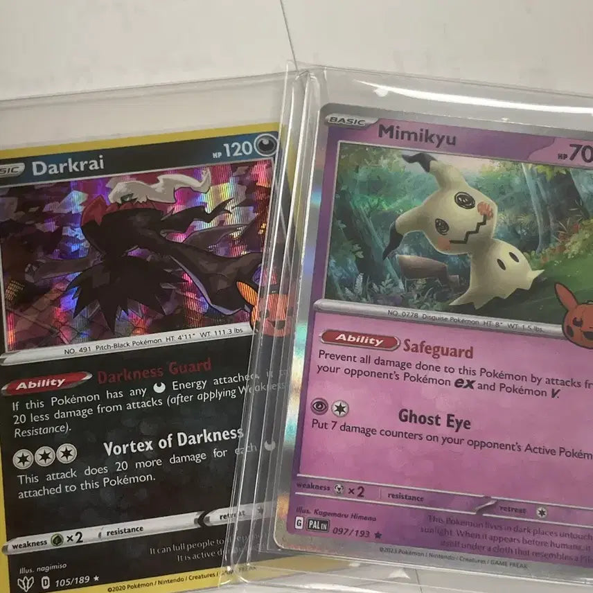 [BUNJANG] Pokemon Card Darkrai &amp; Mimikyu Halloween Edition Holo Set / 포켓몬카드 다크라이 &amp; 미미큐 할로윈 에디션