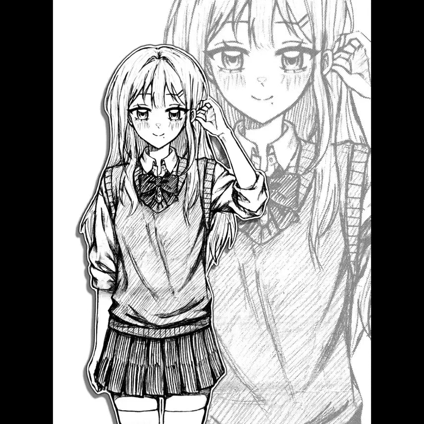 [BUNJANG] Custom Hand-Drawn Commission: Single/Couple Bust/Half-Body, Sketch Style / 손그림 무컨펌 커미션 1인 2인 페어 흉상 반신 낙서 낙퀄 무채색 흑백