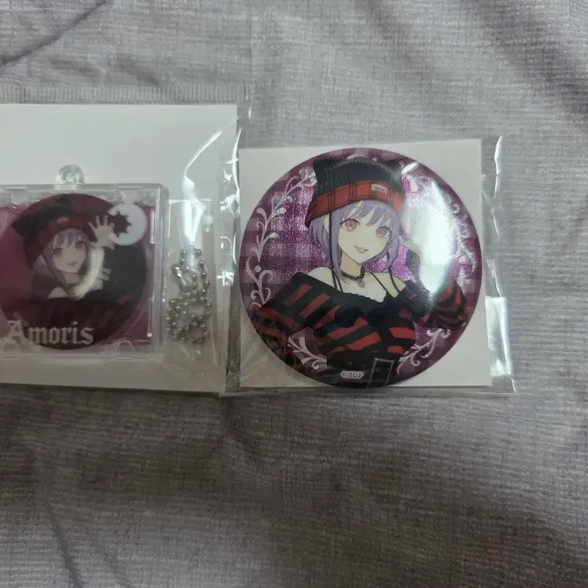 [BUNJANG] Abemusica Amorris/Yutensi Nyamu Megabox Collaboration CD Keyring &amp; Can Badge Set / 아베무지카 아모리스/유텐지 냐무 메가박스 콜라보