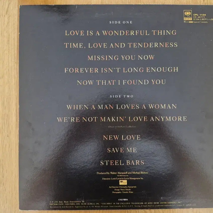 [BUNJANG] Michael Bolton Time Love &amp; Tenderness LP / [M] Michael Bolton - Time Love &amp; Tenderness LP